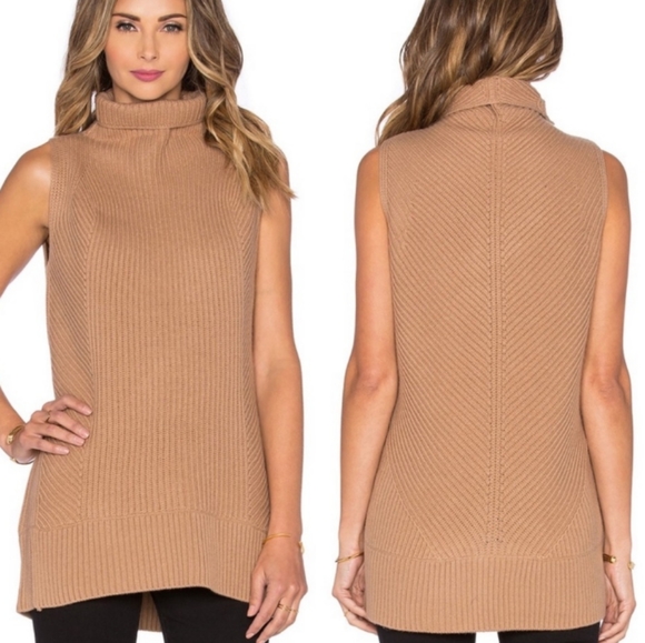 Vince Sweaters - Vince Wool Cashmere Ribbed Sleeveless Sweater small